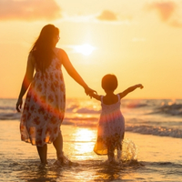 mother and daughter image spending time together